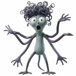 an animated cartoon character is dressed as a monster
