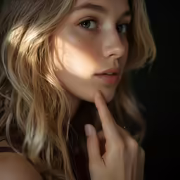 a closeup shot of a beautiful woman wearing a black dress