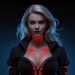 the glowing light up breasts can be seen from all angles