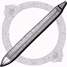 a pen on top of a circle in ink