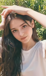 woman with long brown hair posing for a portrait