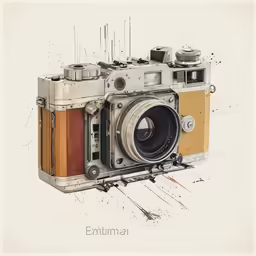 an old camera with its lens removed
