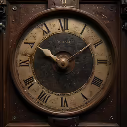 the face of a clock that is close to seven