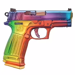 an illustration of a painted pistol
