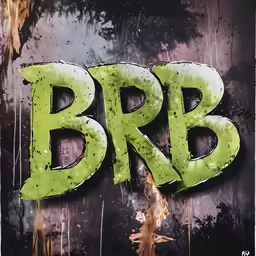 a green typeface logo is attached to an old black background