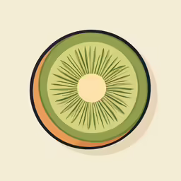 the kiwi is sitting on the plate