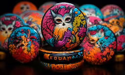an image of colorful owl and dragon egg