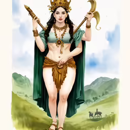 this is a painting of a woman dressed as an egyptian god