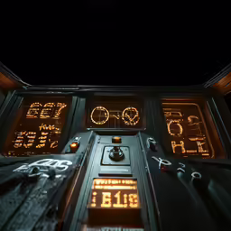 cockpit controls in an airplane as seen from the inside