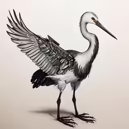the bird is painted with a watercolor paint brush