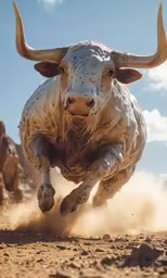 an animal that is running through the dirt