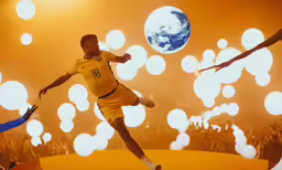 a man jumping up to get a soccer ball in the air