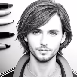 a black and white photo of a person wearing a scarf
