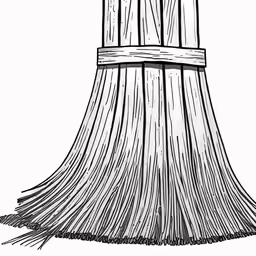 a hand drawn sketch of a broom on a white background