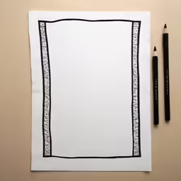 a piece of paper with a drawn border on top
