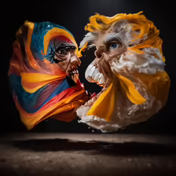 an evil man and woman with costumes on