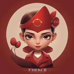 an elf with big eyes and a red hat