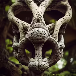 an elaborate decorative object that is in front of some trees