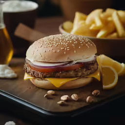 an image of a sandwich and some fries on a tray