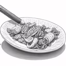 a white plate of food on a table