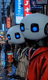 a person in an asian - style street is holding a beer