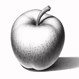 an apple is shown on a white surface