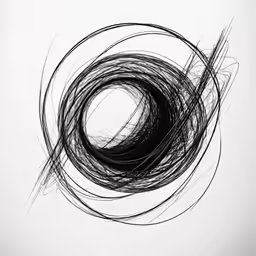 an abstract black and white photo with a circular shaped structure