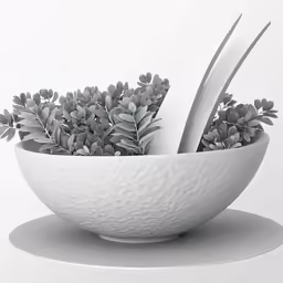 a vase with plants inside sitting on top of a table