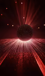 a very bright and colorful picture with a big ball