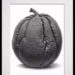 a black and white photo of a pumpkin