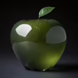 a green apple has a bite taken out of it