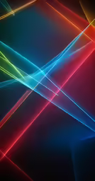 a large array of colored lines in the dark