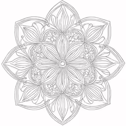 a circular flower design for coloring book pages