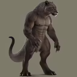 a furry gray creature that is standing upright