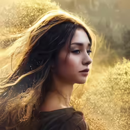 an image of a girl with hair blowing in the wind