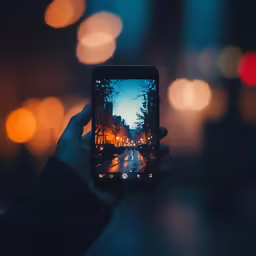 someone holding a cell phone taking a picture