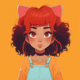 a young girl with red hair and very cute eyes
