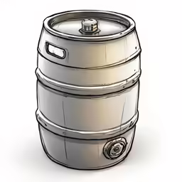 a drawing of a keg that is sitting on the ground
