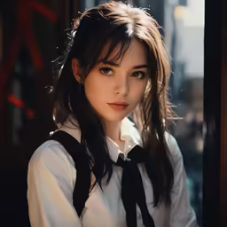 an image of a woman wearing a bow tie