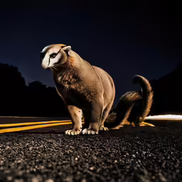 an animal that is standing in the street