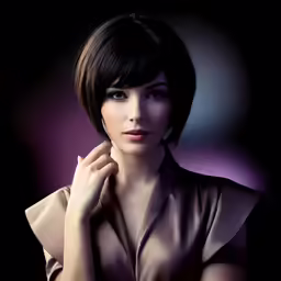 a woman with short hair posing for a picture