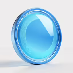 a shiny blue object is sitting on a white surface