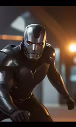 a futuristic suit in action on a table