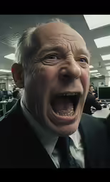man in suit and tie with facial expression