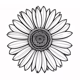 an illustration of a large sunflower with black lines in the middle,a drawing of a sunflower