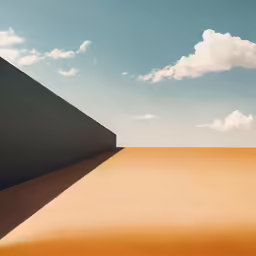 there is a large wall on a roof in the desert