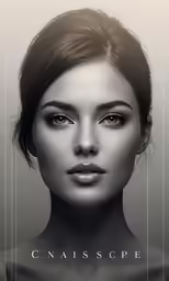 a woman with black makeup and a silver frame