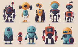 some cute robot art pieces i made of cartoon