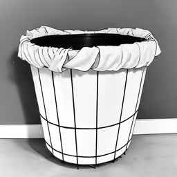 a black and white photo of a wire basket with a round top