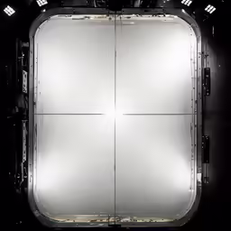 the back side of an overhead photo shoot of metal structures